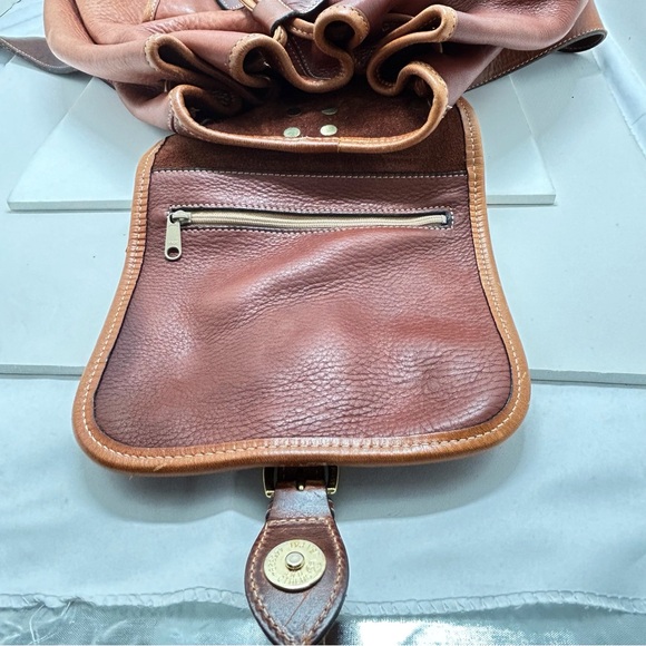 Vintage, Cole Haan, Brown, Heavy Leather Backpack, Double Straps, Unisex - Picture 6 of 10